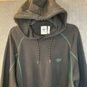 Adidas Skateboarding Shmoo Mens Large Feather Weight Hoodie Black Green Stitch